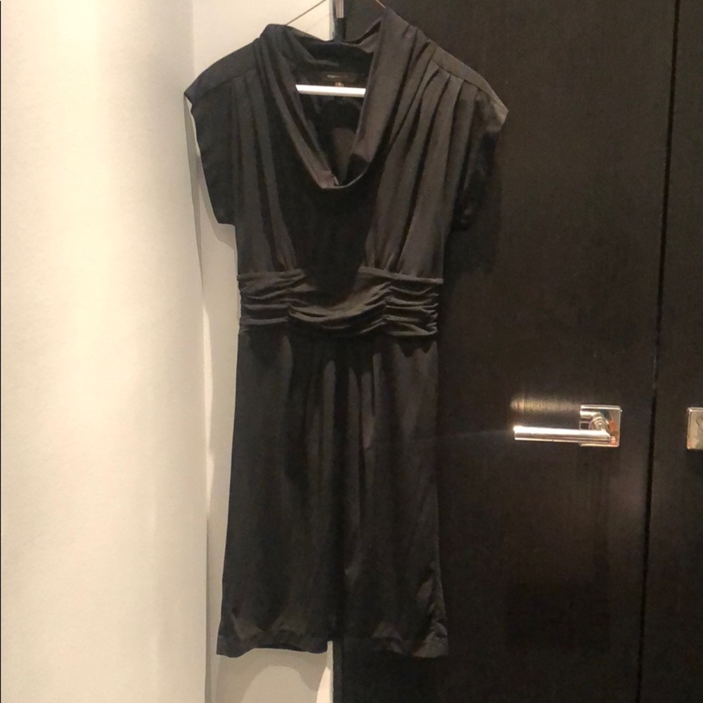BCBG black rusched short sleeve dress XS